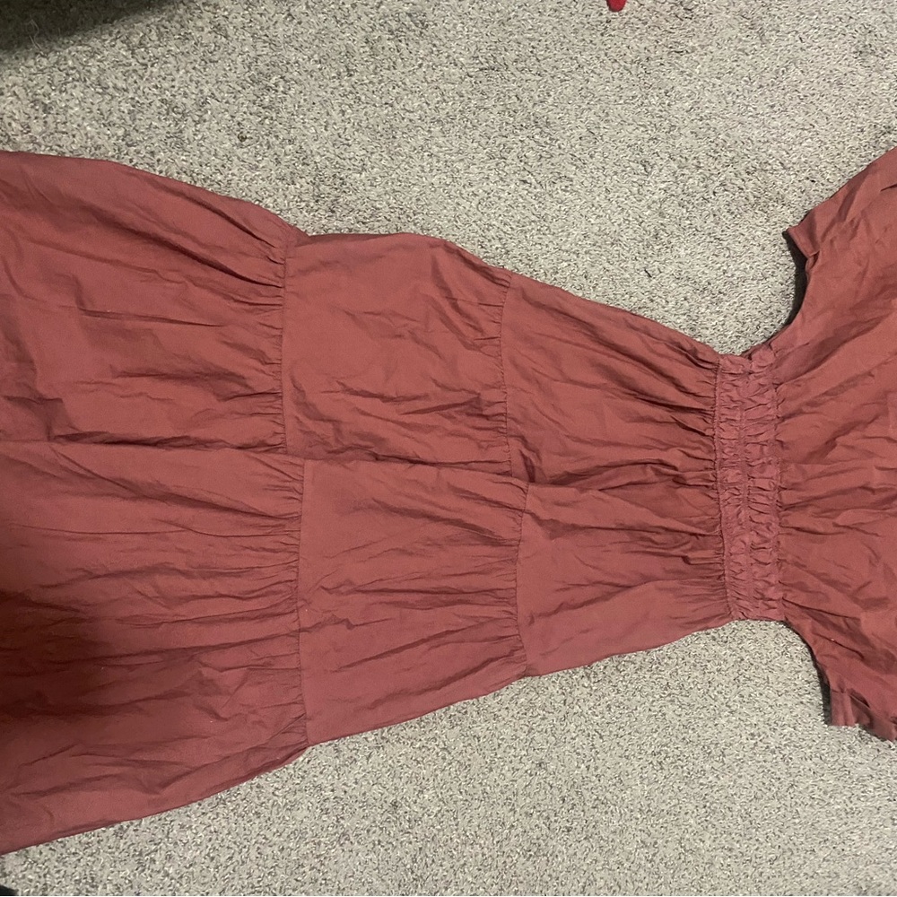 Anthropologie Rust Tiered Shirt Dress - Picture 10 of 10